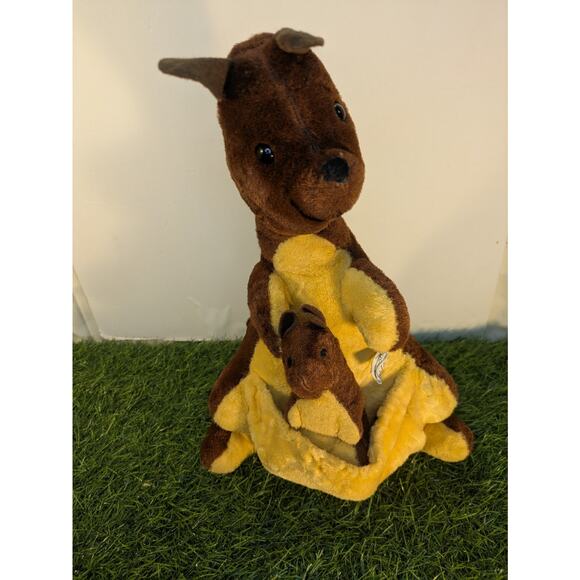 RARE Vintage 1963 Winnie The Pooh Kanga & Roo Stuffed Animal Plush Toy 16” - Picture 1 of 13
